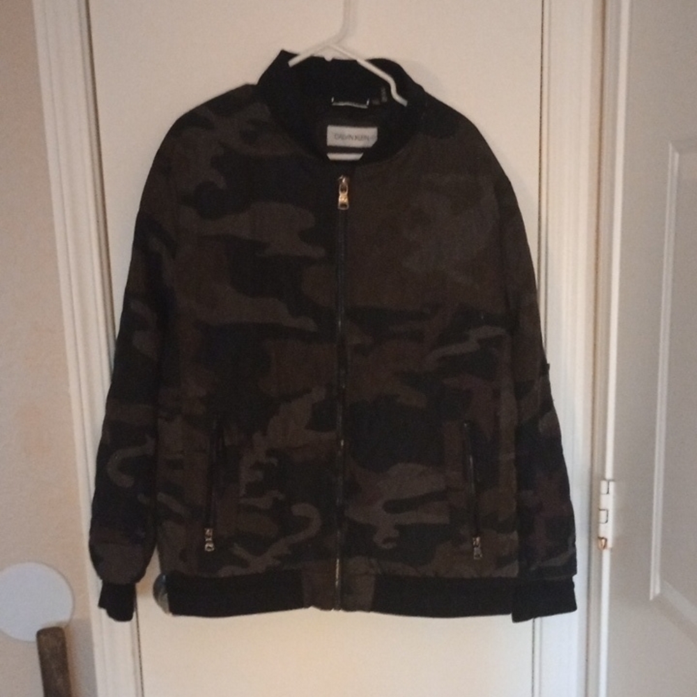 Calvin Klein Green and Black Bomber Jacket